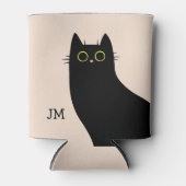 Niedliche schwarze Katze im Stil des Mitteljahrhun Dosenkühler (Vorderseite)