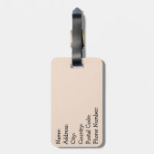 Niedliche schwarze Katze im Stil des Mitteljahrhun Gepäckanhänger (Rückseite vertikal)