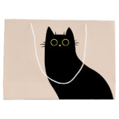Niedliche schwarze Katze im Stil des Mitteljahrhun Große Geschenktüte (Rückseite)