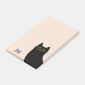 Niedliche schwarze Katze im Stil des Mitteljahrhun Post-it Klebezettel (angewinkelt)