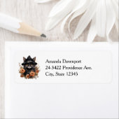 Niedliche schwarze Katze in einem Hexenhut (Insitu)