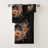 Niedliche schwarze Katze in einem Hexenhut Badhandtuch Set (Insitu)