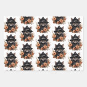 Niedliche schwarze Katze in einem Hexenhut Geschenkpapier Set (Vorderseite)