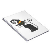 Niedliche schwarze Katze in einem Hexenhut - Hinte Notizblock (Rechte Seite)