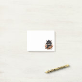 Niedliche schwarze Katze in einem Hexenhut Post-it Klebezettel (Auf Schreibtisch)