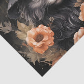 Niedliche schwarze Katze in einem Hexenhut Seidenpapier (Ausschnitt)