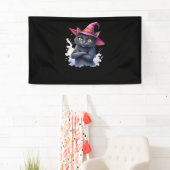Niedliche Schwarze Katze in Hexenhut - Zauberhafte Banner (Insitu)