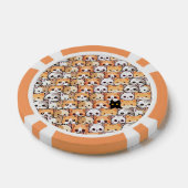 Niedliche schwarze Katze in orangefarbenen Katzen  Pokerchips (Einzeln)