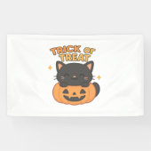 Niedliche Schwarze Katze in Pumpkin - Trick oder T Banner (Horizontal)