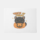 Niedliche Schwarze Katze in Pumpkin - Trick oder T Fußmatte (Vorderseite)