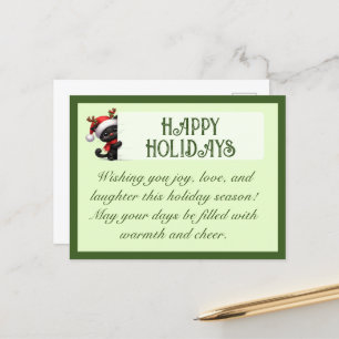 Niedliche Schwarze Katze individuell anpassbare Gr Postkarte