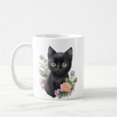 Niedliche schwarze Katze Kaffeetasse (Links)