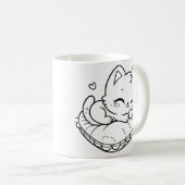 Niedliche Schwarze Katze Kaffeetasse (VorderseiteRechts)