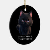 Niedliche schwarze Katze Keramik Ornament (Rechts)