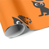 Niedliche Schwarze Katze Kids Halloween-Geschenk Geschenkpapier (Rolleneckpunkt)