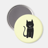 Niedliche Schwarze Katze Magnet (Vorderseite/Rückseite)