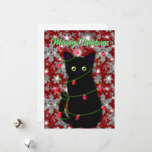 Niedliche schwarze Katze Meowy Weihnachten