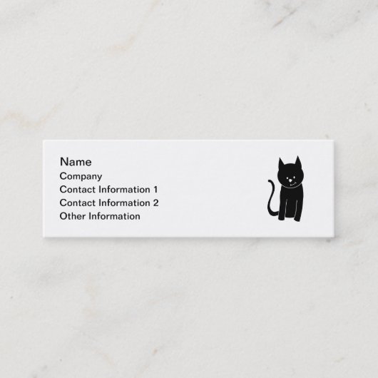 Niedliche schwarze Katze Mini Visitenkarte (Vorderseite)