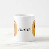 Niedliche Schwarze Katze mit Blume Cat Lover Indiv Kaffeetasse (Mittel)