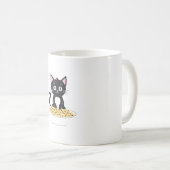 Niedliche Schwarze Katze mit Essen Kaffeetasse (VorderseiteRechts)