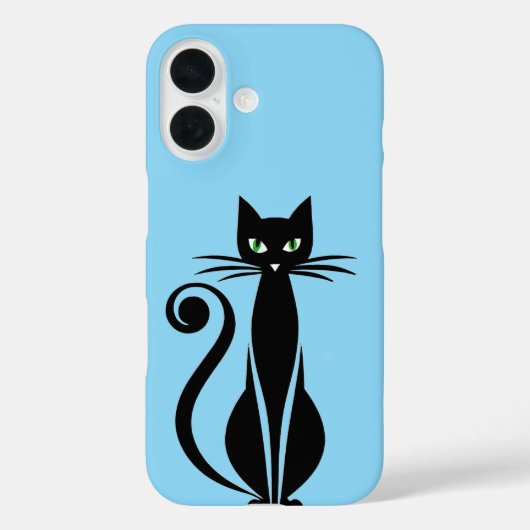 Niedliche schwarze Katze mit grünen Augen Case-Mate iPhone Hülle (Rückseite)