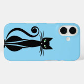 Niedliche schwarze Katze mit grünen Augen Case-Mate iPhone Hülle (Rückseite (Horizontal))