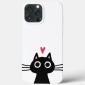 Niedliche schwarze Katze mit Herz Case-Mate iPhone Hülle (Rückseite)
