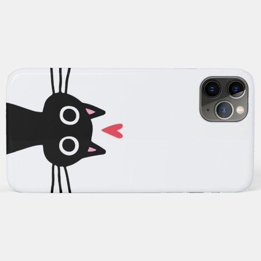 Niedliche schwarze Katze mit Herz Case-Mate iPhone Hülle (Rückseite (Horizontal))