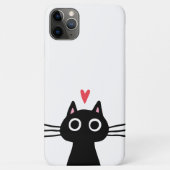 Niedliche schwarze Katze mit Herz Case-Mate iPhone Hülle (Rückseite)