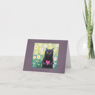 Niedliche Schwarze Katze mit Herz Kitty Sweet I Li Karte