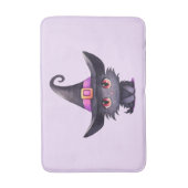 Niedliche schwarze Katze mit Hexenhut Badematte (Vorderseite Vertikal)