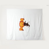 Niedliche schwarze Katze mit Hexenhut, Fledermäuse Wandteppich (Vorderseite (Horizontal))