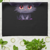 Niedliche schwarze Katze mit Hexenhut Geschirrtuch (Gefaltet)