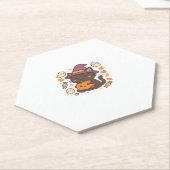 Niedliche Schwarze Katze mit Hexenhut - Kawaii Hal Untersetzer (angewinkelt)