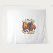 Niedliche Schwarze Katze mit Hexenhut - Kawaii Hal Wandteppich (Vorderseite (Horizontal))