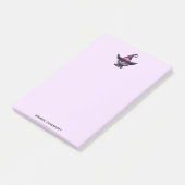 Niedliche schwarze Katze mit Hexenhut Post-it Klebezettel (angewinkelt)