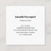 Niedliche schwarze Katze mit Hexenhut Quadratische Visitenkarte (Rückseite)