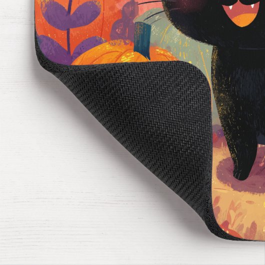 Niedliche Schwarze Katze mit Jack-o’-Lanterns - Mo Mousepad (Ecke)