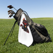 Niedliche schwarze Katze mit klassischem T - Shirt Golfhandtuch (Gras)