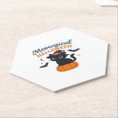 Niedliche schwarze Katze mit leuchtenden grünen Au Untersetzer (angewinkelt)