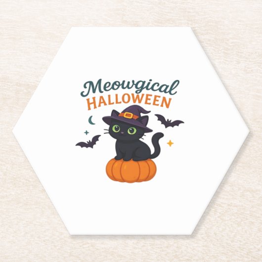 Niedliche schwarze Katze mit leuchtenden grünen Au Untersetzer (Vorderseite)