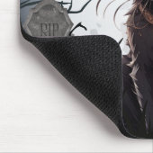 Niedliche schwarze Katze mit Mond. Mousepad (Ecke)