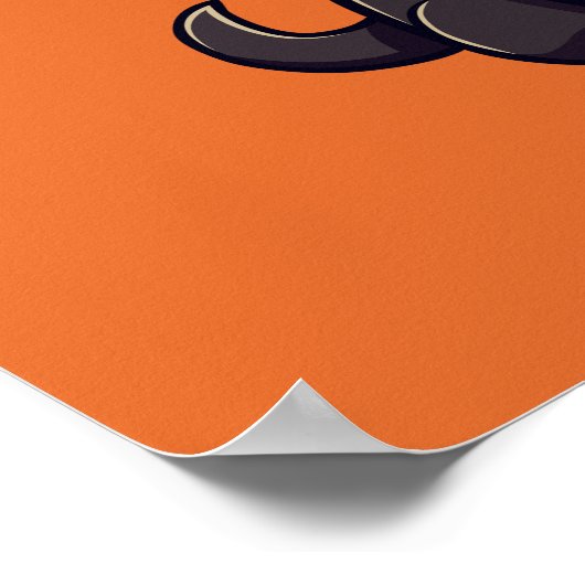 Niedliche Schwarze Katze mit Pumpkin-Kürbislaterne Poster (Ecke)