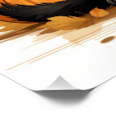 Niedliche Schwarze Katze mit Pumpkins Poster (Ecke)