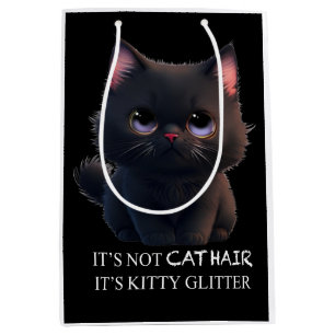 Niedliche schwarze Katze Mittlere Geschenktüte