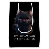 Niedliche schwarze Katze Mittlere Geschenktüte (Rückseite)