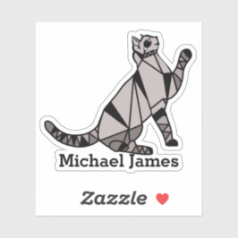 Niedliche schwarze Katze Moderne Tierbezeichnung Aufkleber