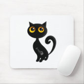 Niedliche schwarze Katze Mousepad (Mit Mouse)