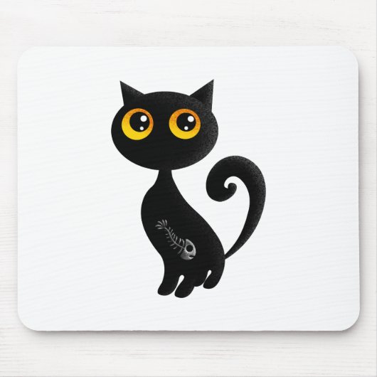 Niedliche schwarze Katze Mousepad (Vorne)