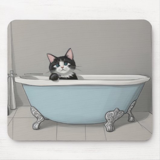 Niedliche Schwarze Katze Mousepad (Vorne)